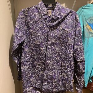 Purple Paisley Button-Up Shirt